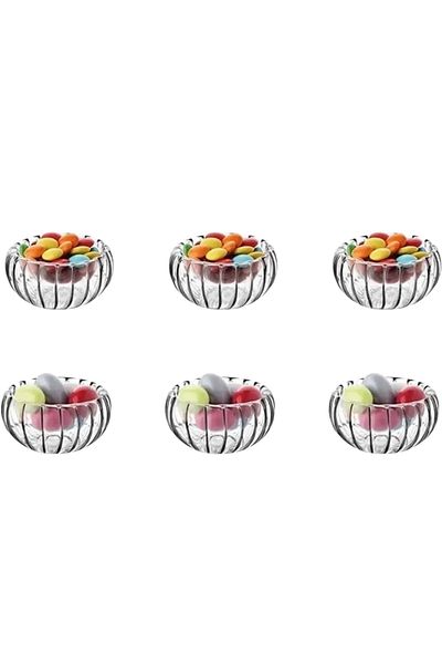 UCR HOME Double-Sided Striped Turkish Delight Bowl Presentation Bowl Mini Sauce Bowl Coffee Side Treat Jam Bowl Snack Bowl Set of 6