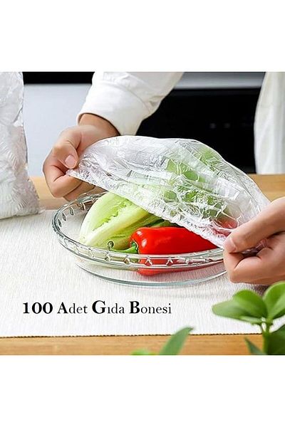 TARIK HOME 100 Pieces Food Protector Stretch Bones – Disposable, Elastic, Flexible, Practical, Plate Bowl Bones