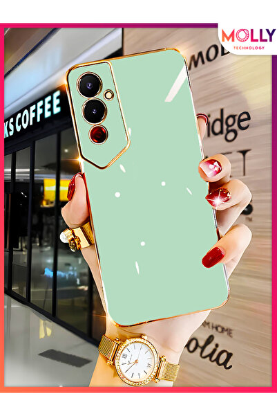 Molly Water Green Luxury Silicone Case with Gold Detail on the Edges for Tecno Pova Neo 2