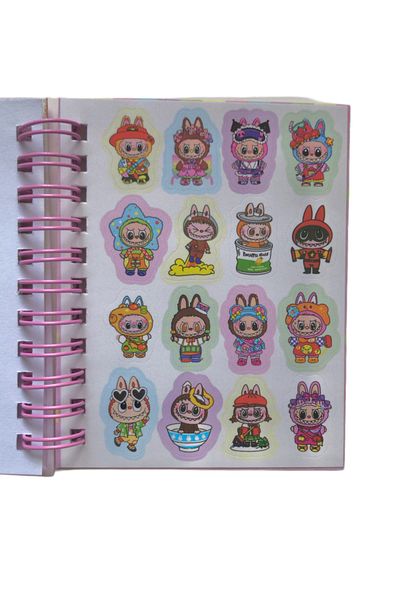 AurorAccessory Labubu Figured 3D Juicy Cover 2 Sheets Color Sticker and Mini Notepad 36 Sheets 8*10 cm 002A