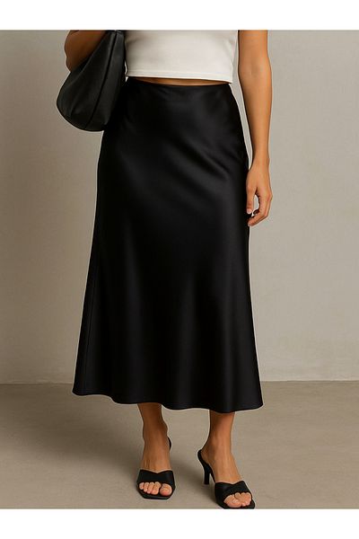 MADAMMERY Premium Quality Satin Skirt Stylish Textured