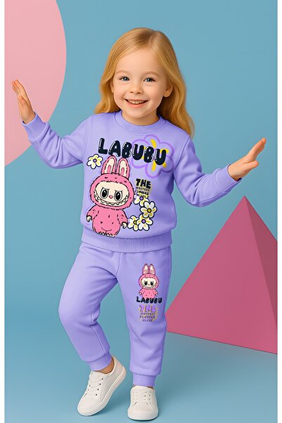 LİLLYPİCCA LALUBU Karakter Baskılı Likralı 2 iplik Pamuklu Penye Kumaş 2 Li Kız Çocuk Takım