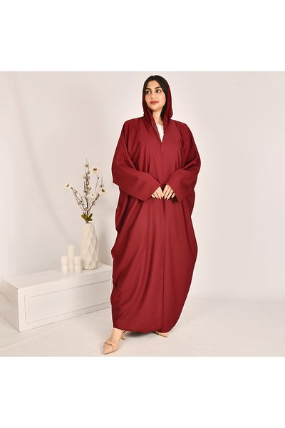 Beyond Maroon quarter-bisht wrap abaya