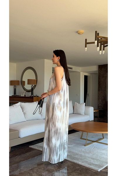 HAZELANNA Satin Dress with Necklace