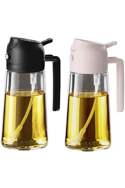 Generic 470ml Olive Oil Spray Bottle for Kitchen Gadgets - 2 in 1 Olive Oil Dispenser Bottle and