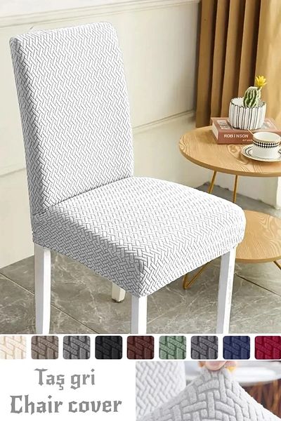 ARİFE HOME Chair Cover, Lycra, Washable 1 Piece Cream Color High Quality