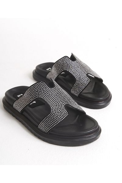 Everstar Women's Black Stone Comfortable Orthopedic Sole Slippers