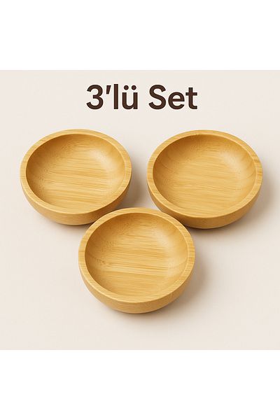 BLUE SİDE Pinterest Style Kitchen Bowl Σετ 3 Bamboo Snack Bowl Bamboo Bowl