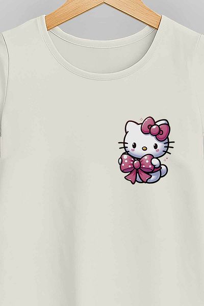 peki baby&kids Well Girl's Combed Cotton Kitty Printed T-Shirt 18999
