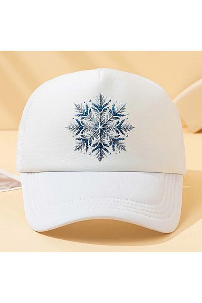 LEIVOR Ice Crystal Printed White Snapback Hat