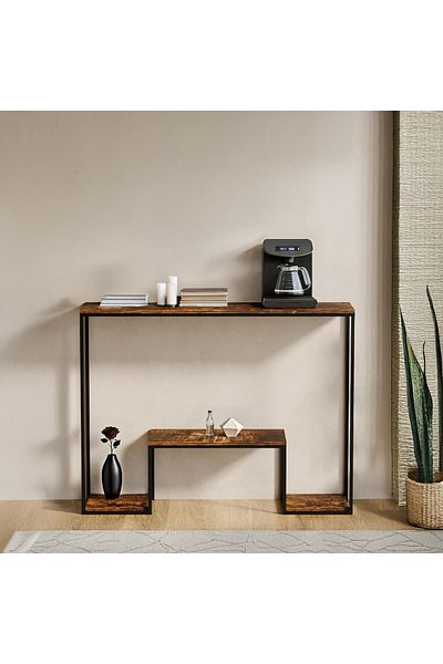 AGD Three-layer modern design console side table, suitable for coffee equipment, entryway, and living ro