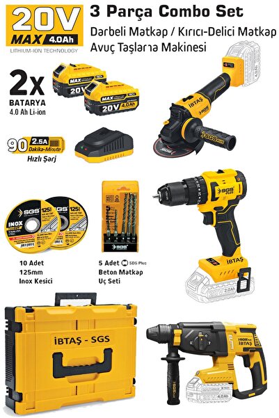 teknotrust SGS5450 Akülü Vidalama Matkap - Kırıcı - Avuç Taşlama Combo Set 3 ...