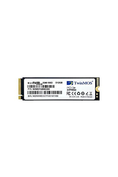TwinMOS 512GB M.2 2280 NVMe SSD 3600MB Okuma 3250MB Yazma Hızlı Dayanıklı Sis...