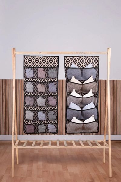 MorPort Ultra Luxury 20 Pocket Wardrobe Underwear Organizer I Two Side Hanger Wardrobe Bra Organizer