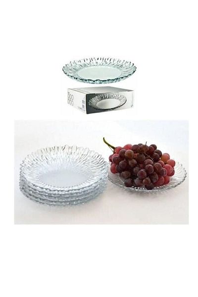 Paşabahçe Glass 6-Piece Cake Plate Set, 20.5 cm