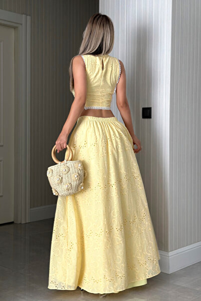 ASEDE Imported Special Design Lace Cotton Scallop Bottom Top Set