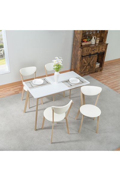 Old_Feller Nordic modern style, simple and fashionable，5-Piece 4-Seater Dining Set，Table set， Chairs set
