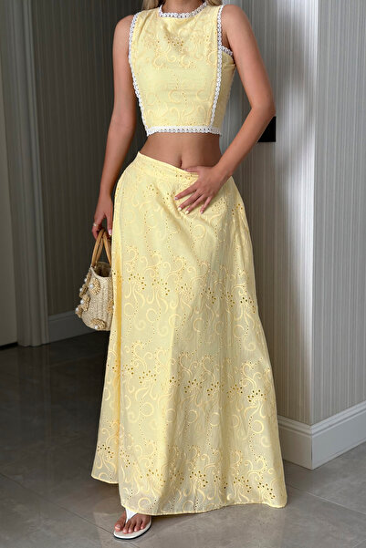 ASEDE Imported Special Design Lace Cotton Scallop Bottom Top Set