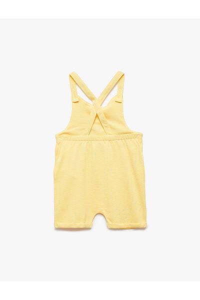 Koton Lion Printed Short Jumpsuit with Adjustable Straps Salopet