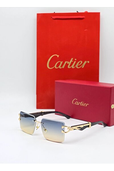 Cartier نظارة شمسية كارتير بتصميم فاخر وانيق مع الملحقات