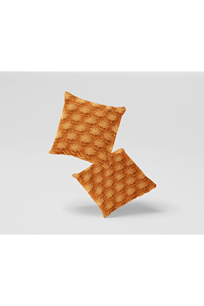 Ahsen Dekoratif 🍁   3D Knitted Patterned Digital Printed Velvet Throw Pillow Cover 43X43 - Hidden Zipper, Stain Resistant