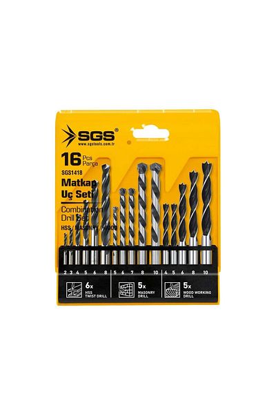 doremodam 1418 Set burghie pentru beton din lemn, metal, 16 bucăți - 703790-1453