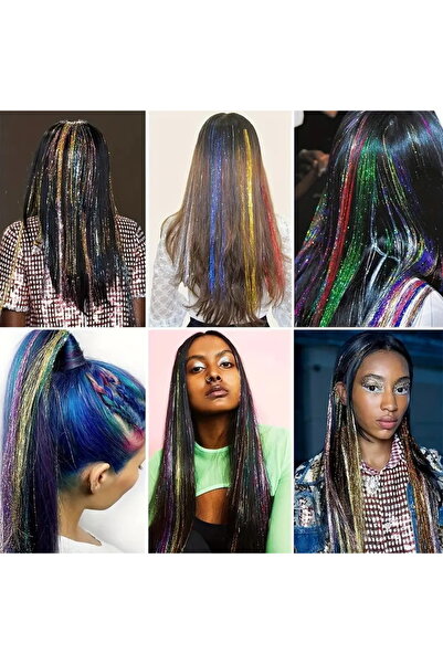 Zehra Aksesuar Renkli ışıltılı hair tinsel saç simi
