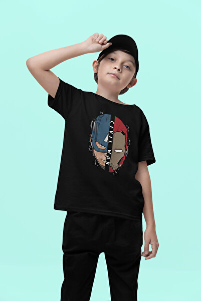 SEVBANO Παιδικό μπλουζάκι Demiradam Captain America Civil War με τυπωμένο Uni...