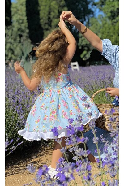 Pinkitokids BADE Askılı Kız Çocuk Elbisesi - Mavi