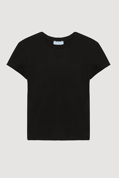 Quzu Crew Neck Basic T-Shirt Black