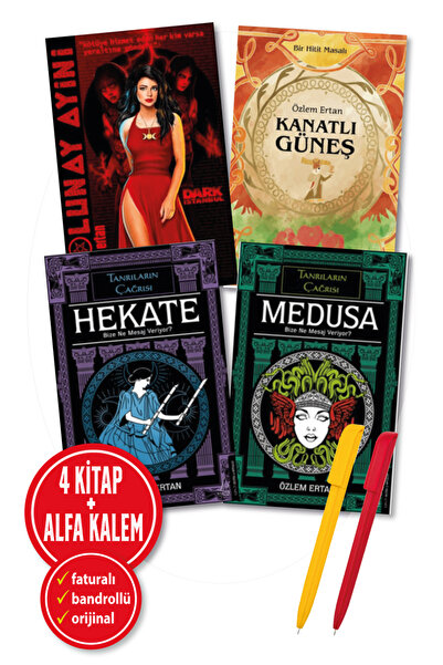 Destek Yayınları Alfa Kalem+ ÖZLEM ERTAN 4 KİTAP YENİ (Dolunay Ayini+Kanatlı ...