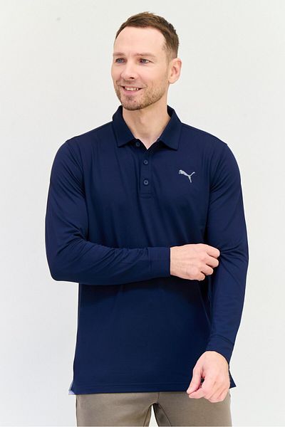 Puma Men Sportswear Fit Long Sleeve Outdoor T-Shirt, Navy Blue