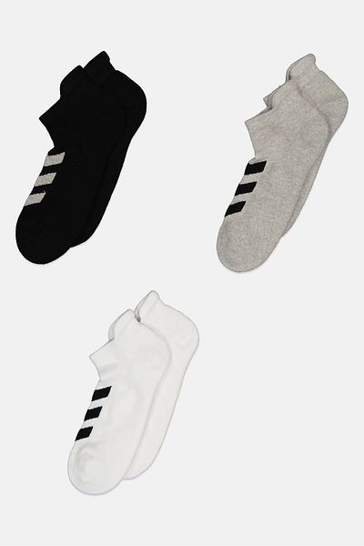 Tapout Men 3 Pairs Textured Ankle Socks, Multicolor