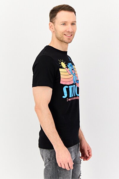 Funko Men Crew Neck Short Sleeve Graphic Print T-Shirt, Black