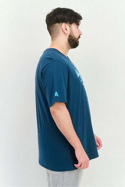 adidas Men Sportswear Fit Short Sleeve Outdoor T-Shirt, Teal Blue