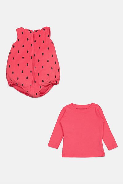 Carter's Toddlers Girl 3 Pcs Little Strawberry Costumes Set, Pink Combo