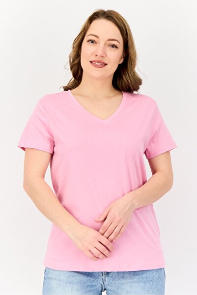 English Laundry Women 2 Pcs V-Neck Short Sleeve Solid T-Shirts, Multicolor