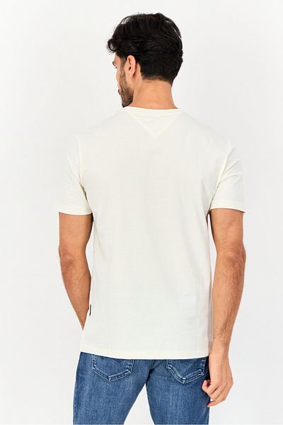 Vince Camuto Men Crew Neck Short Sleeve Plain T-Shirt, Light Beige