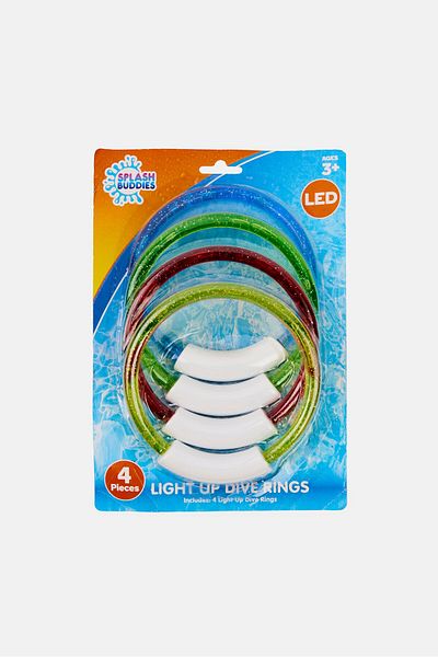 Splash Buddies 4 Pcs Light Up Dive Rings