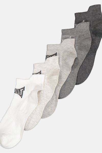 Tapout Men 5 Pairs Brand Logo Ankle Socks, Multicolor