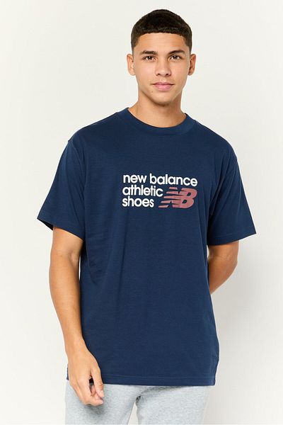 New Balance Men Sportswear Fit Short Sleeve Outdoor T-Shirt, Navy