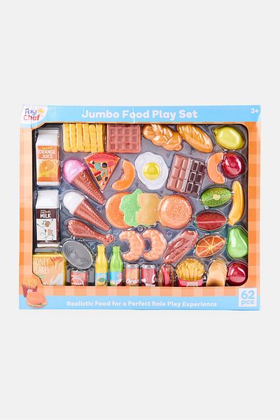 Toy Chef 62 Pcs Jumbo Food Play Set