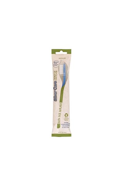 SILVER CARE ForLife Toothbrush with Medium Bristles, Bio, 100% Interchangeable Silver Head