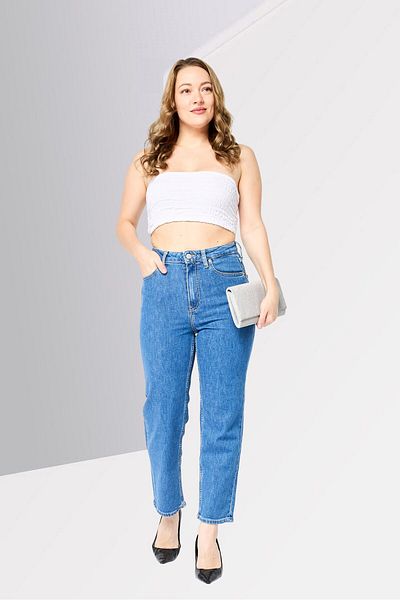 Tommy Hilfiger Women Regular Fit Washed Denim Jean, Blue