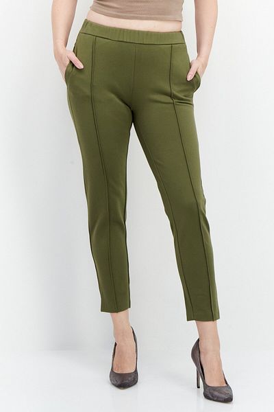 Alfani Women Petite Fit Solid Cropped Pant, Olive