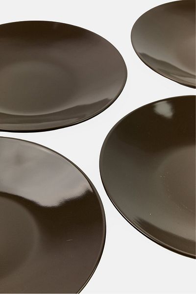Maser 4 Pieces Dessert Plates, Grey
