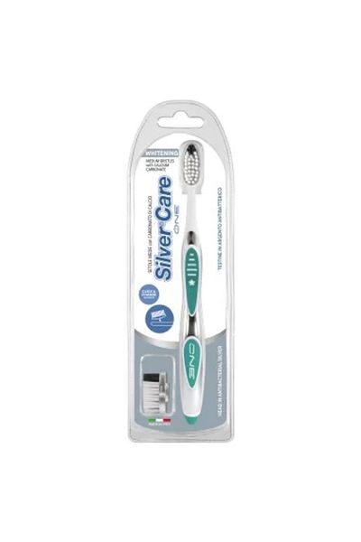 SILVER CARE One Whitening Medium Toothbrush + Interchangeable Silver Head