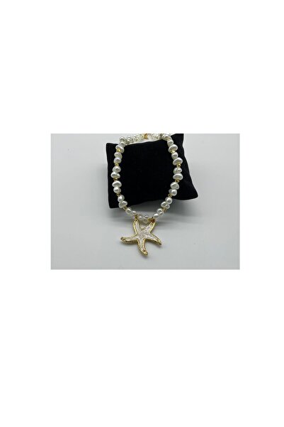 CHIC Gold Detailled Necklace with Sea Star Figure and Pearl