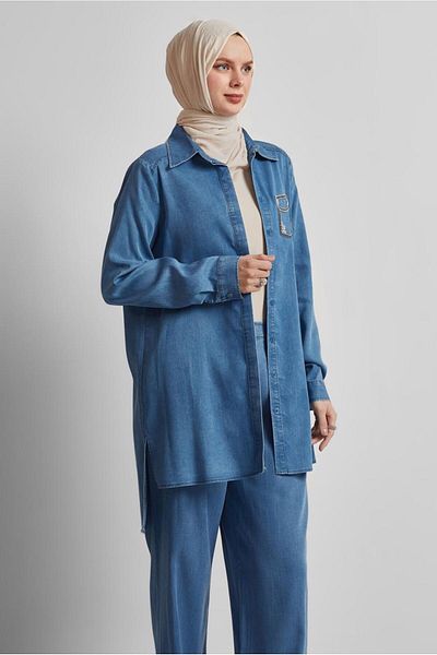 Alvina Denim Suit with Pants 45499