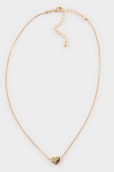 DeFacto Women's Minimal Heart Gold Necklace F5978Axns